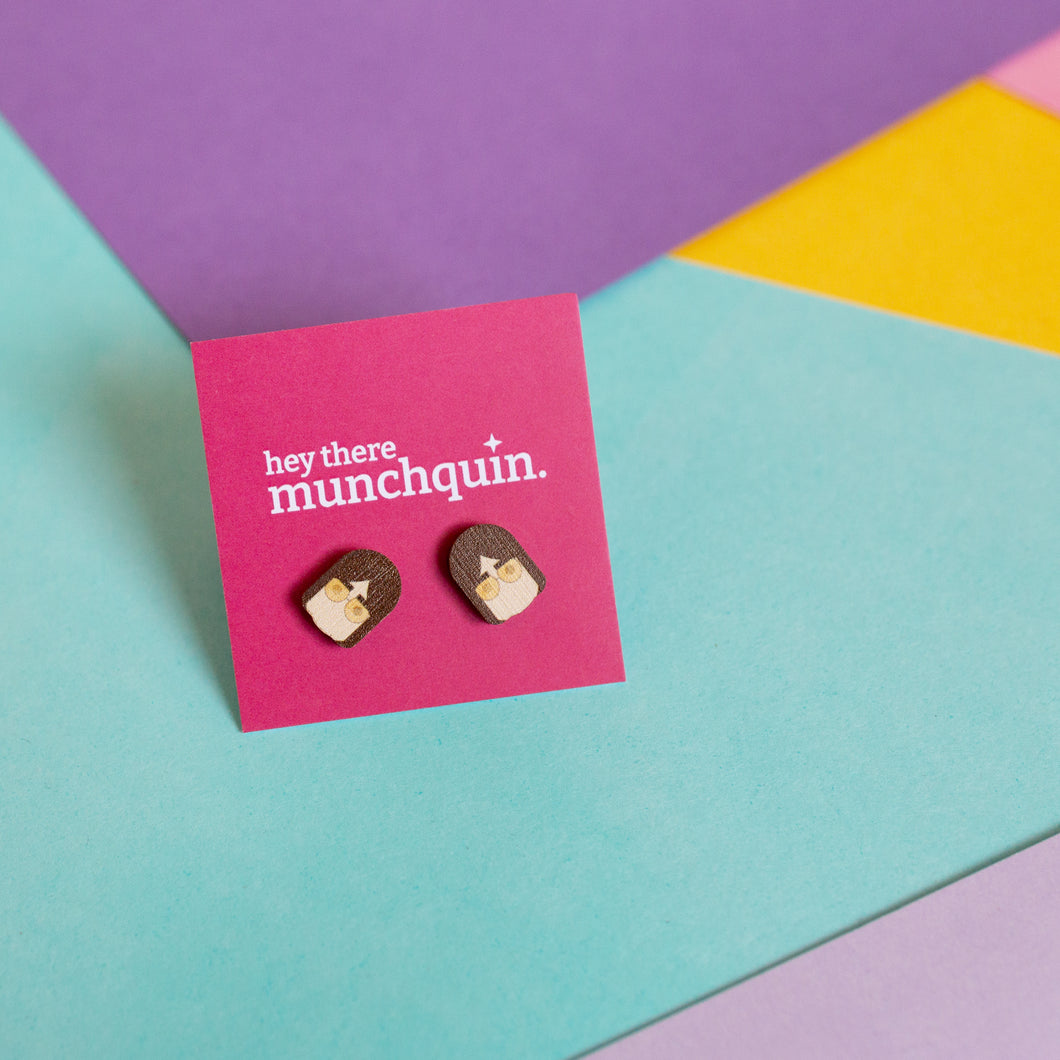 Wooden Stud Earrings - John Lennon - Munchquin