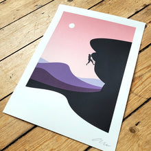 Load image into Gallery viewer, Edge of the Edge - Digital Print - Climbing themed art print - Or8 Design

