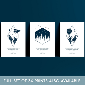 Print - A3 - To live is the rarest thing in the world - Oscar Wilde Literary Print - Blush and Blossom