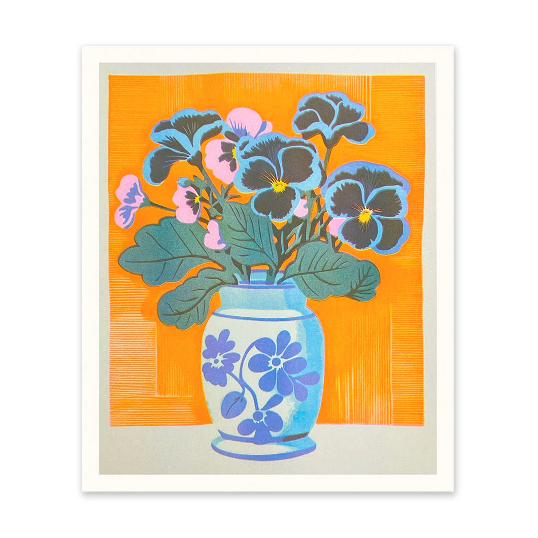 Pansies in Vase Art Print - OHH Deer