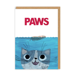 Paws - Jaws Pun - Cats - Greetings card - OHHDeer