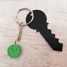 Load image into Gallery viewer, Acrylic Keyring - Pea of Positivity - Cute mini positivity key ring - By Kate Elford
