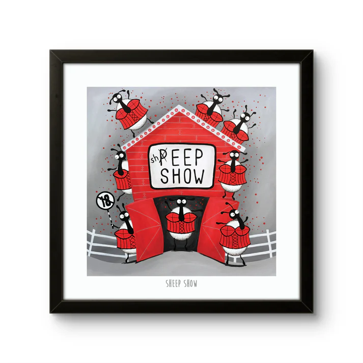 Print - Sheep Show - Sheep Puns - Peep Show - Mervyn Tay Art