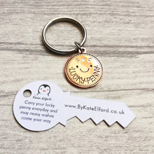 Load image into Gallery viewer, Enamel Keyring - Lucky Penny - Cute mini key ring - By Kate Elford

