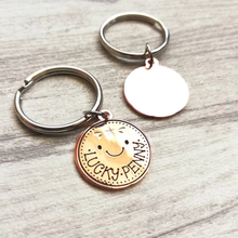 Load image into Gallery viewer, Enamel Keyring - Lucky Penny - Cute mini key ring - By Kate Elford
