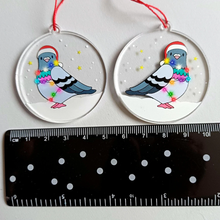 Load image into Gallery viewer, Acrylic Christmas Decoration - Pigeon - By Kate Elford
