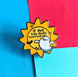 Death Warmed Up Enamel Pin - Ghost and Sunshine - Invisible Illness Club - Innabox