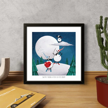 Load image into Gallery viewer, Print - Ewe&#39;ve Taken a Piste of my Heart - Sheep Puns - Skiiing - Mervyn Tay Art
