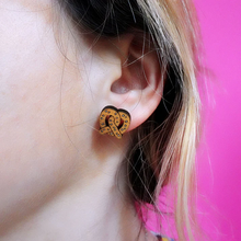 Load image into Gallery viewer, Wooden Stud Earrings - Pretzels - Silly Loaf
