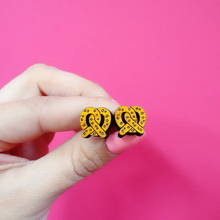 Load image into Gallery viewer, Wooden Stud Earrings - Pretzels - Silly Loaf
