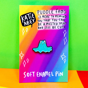 Enamel Pin - Puddle Frog- Katie Abey - puns