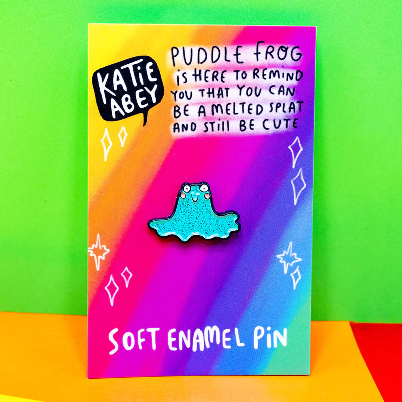 Puddle Frog Enamel Pin - Katie Abey - puns