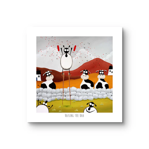 Print - Raising the Baa - Sheep Puns - Mervyn Tay Art