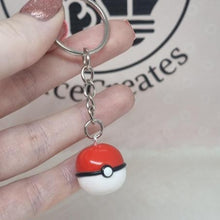 Load image into Gallery viewer, Pokeball Polymer Clay Keyring - Pokemon fans - Luuce Creates
