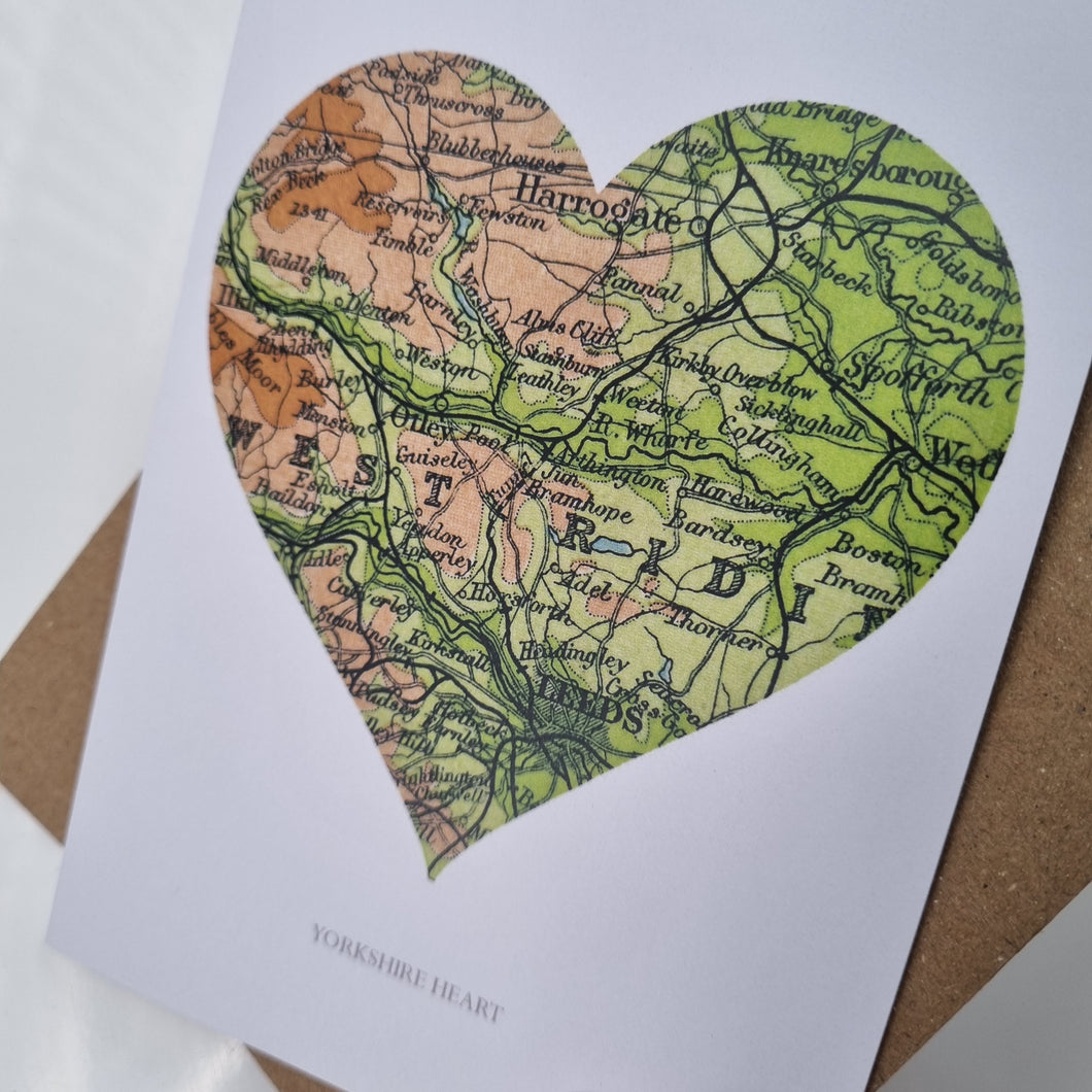 Vintage Map silhouette cards - Yorkshire and Leeds - Studio Seven