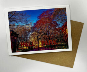 Horsforth Hall Park Gates - Greetings Card - RJHeald Photography