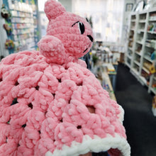 Load image into Gallery viewer, Crochet Baby/Children Plush Toy - UKCA Tested - Pink Teddy Comforter - Paw in Hand Crafts

