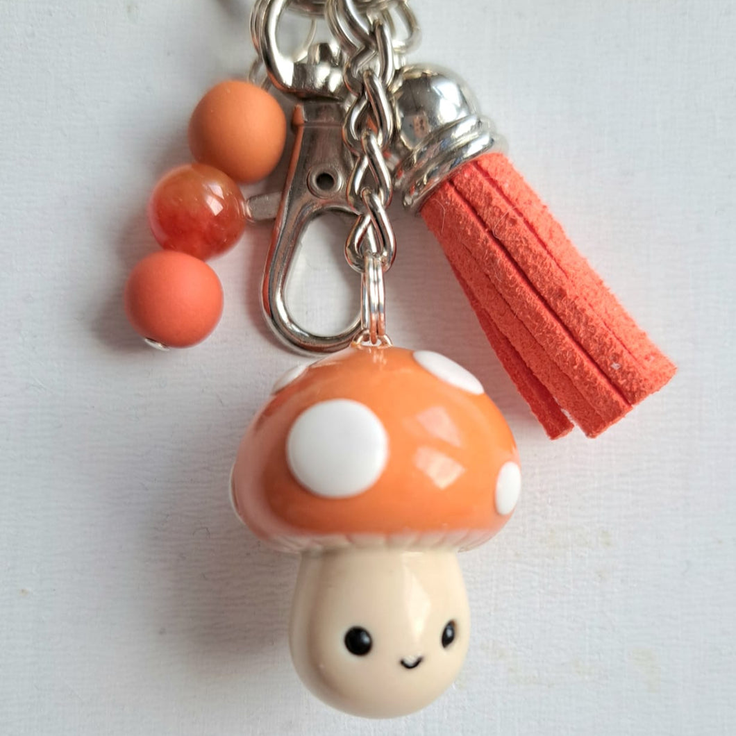 Toadstool bag charm / keyring - Pins and Noodles