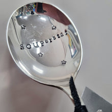 Load image into Gallery viewer, SOUPerstar - stamped spoon - Dollop and Stir - Sentimental Puns
