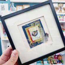 Load image into Gallery viewer, Framed Fabric Collage - Moorhen - Quirky Threads Art
