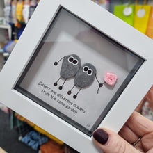 Load image into Gallery viewer, Sisters Are Different Flowers from The Same Garden - Sister Pebble Art Frame - Pebbled19
