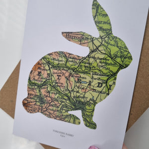 Vintage Map silhouette cards - Yorkshire and Leeds - Studio Seven