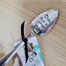 Load image into Gallery viewer, Tea and a good book - stamped teaspoon - Dollop and Stir
