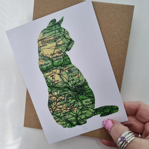 Vintage Map silhouette cards - Yorkshire and Leeds - Studio Seven
