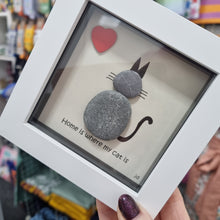 Load image into Gallery viewer, Cat Pebble Art Frame  - Home is where my cat is - Pebbled19
