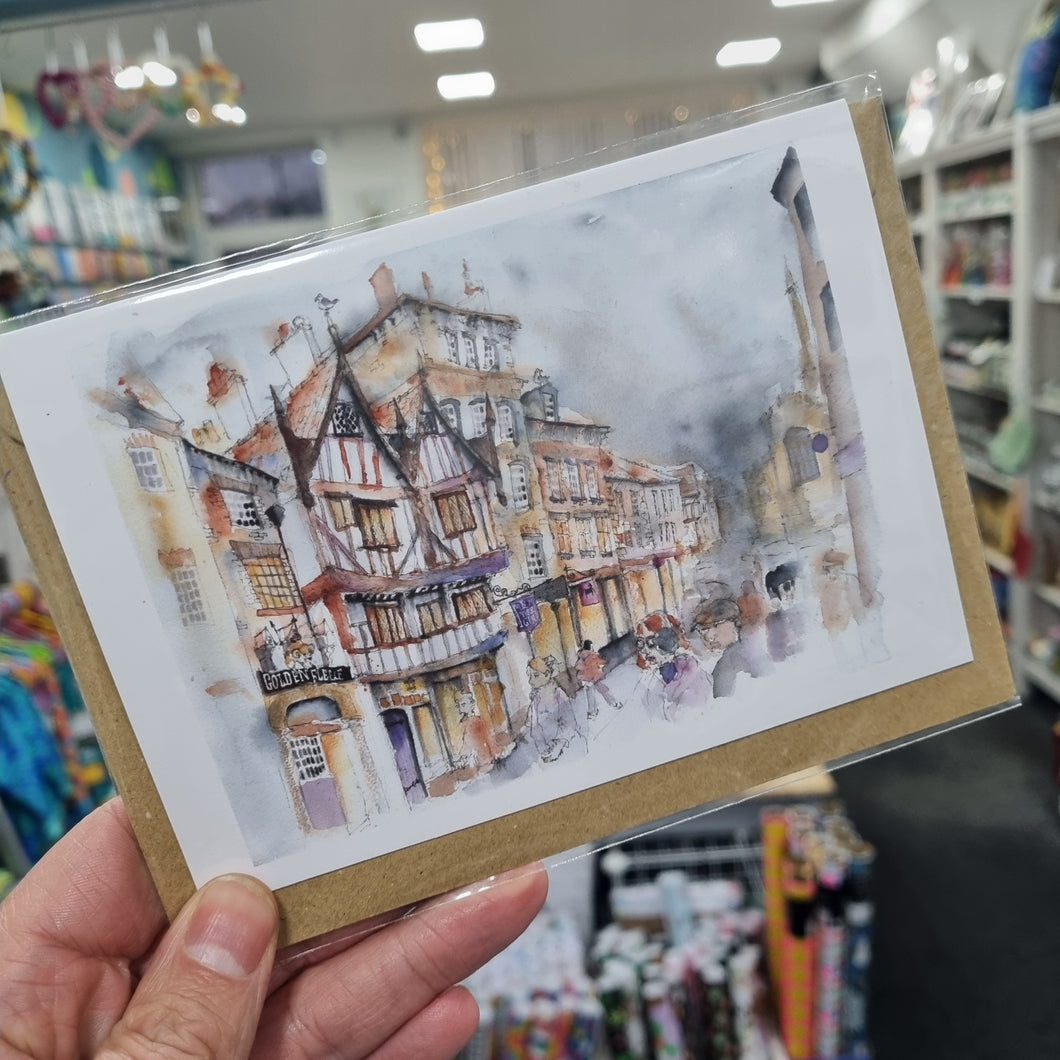 Greetings Card - The Golden Fleece, York - Yorkshire Art - Tim Gomersall Art & Illustration