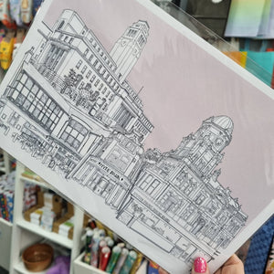 Hyde Park Leeds Collage - Illustration - A4 print - Art by Arjo - Yorkshire Art - Leeds