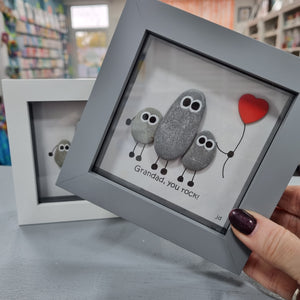 Grandad, You Rock! - Pebble Art Frame - Pebbled19
