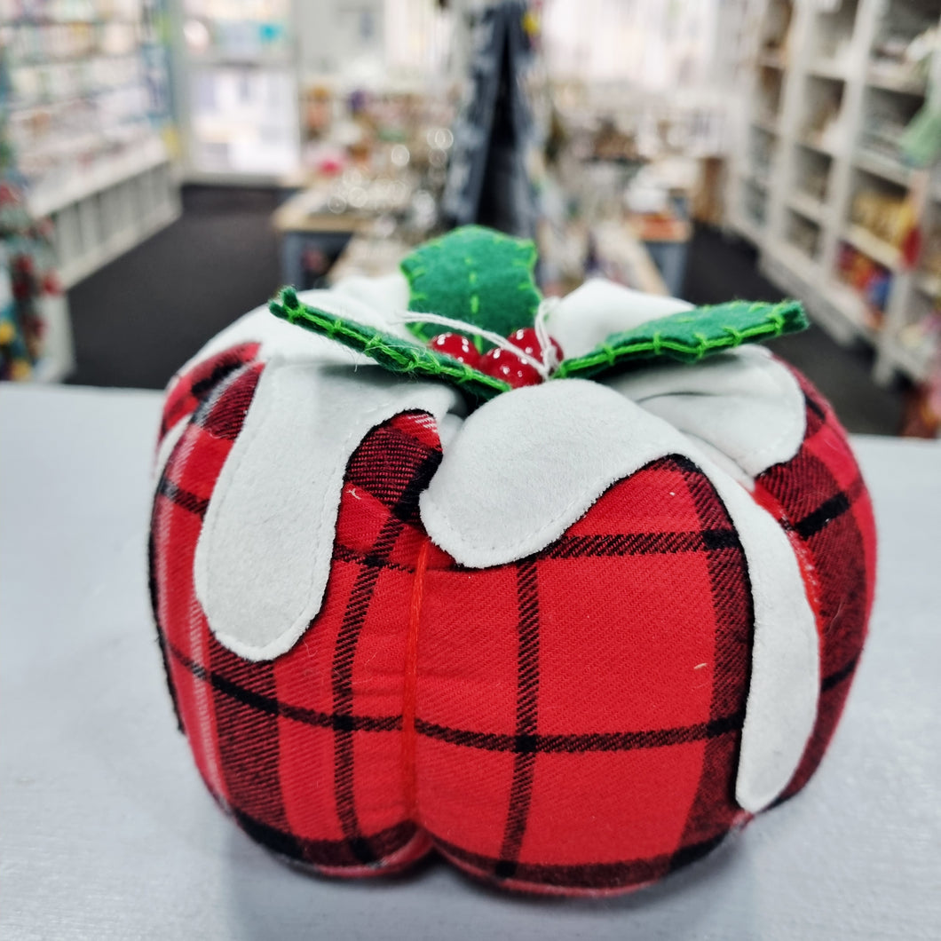 Christmas Decoration - Handmade Pumpkin Christmas Pudding - Quirky Threads Art