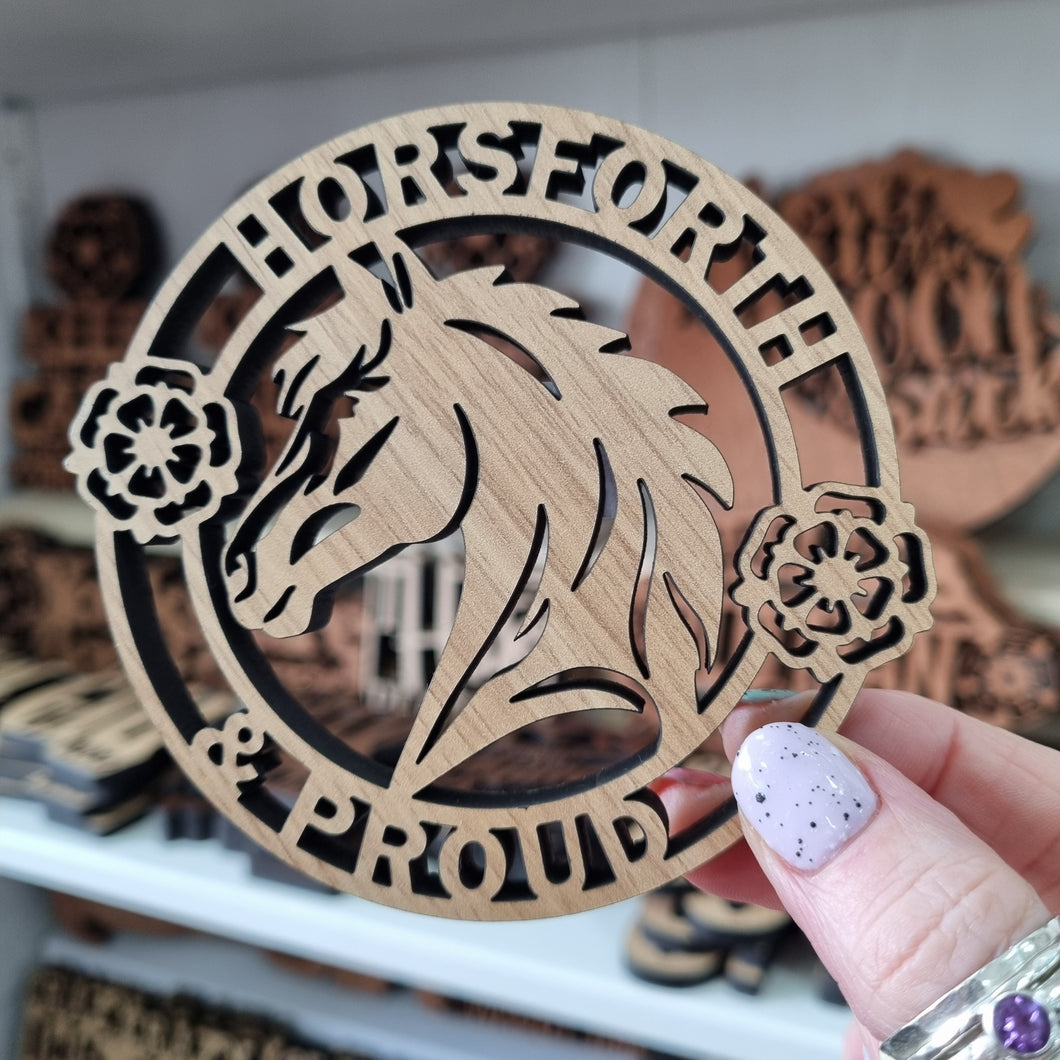 Horsforth And Proud - Wooden lasercut coaster - Allmappedout