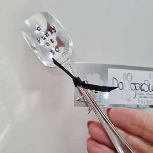 Funky at 50 - stamped teaspoon - Dollop and Stir