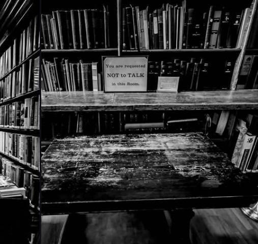 Leeds Library Mono Photo Print - No Talking - RJHeald Photography