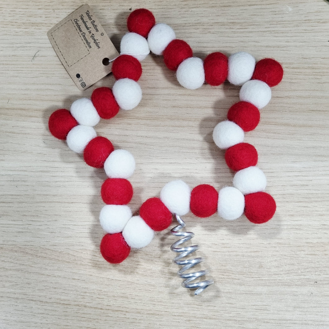 Christmas Tree Felt Topper - Peppermint Star - Useless Buttons