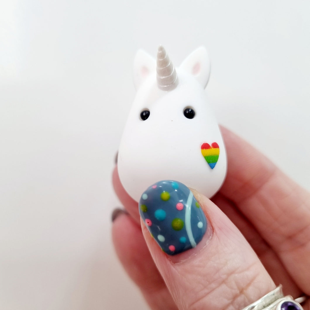 Unicorn - Rainbow Unicorn Polymer Clay Figure - Pins and Noodles