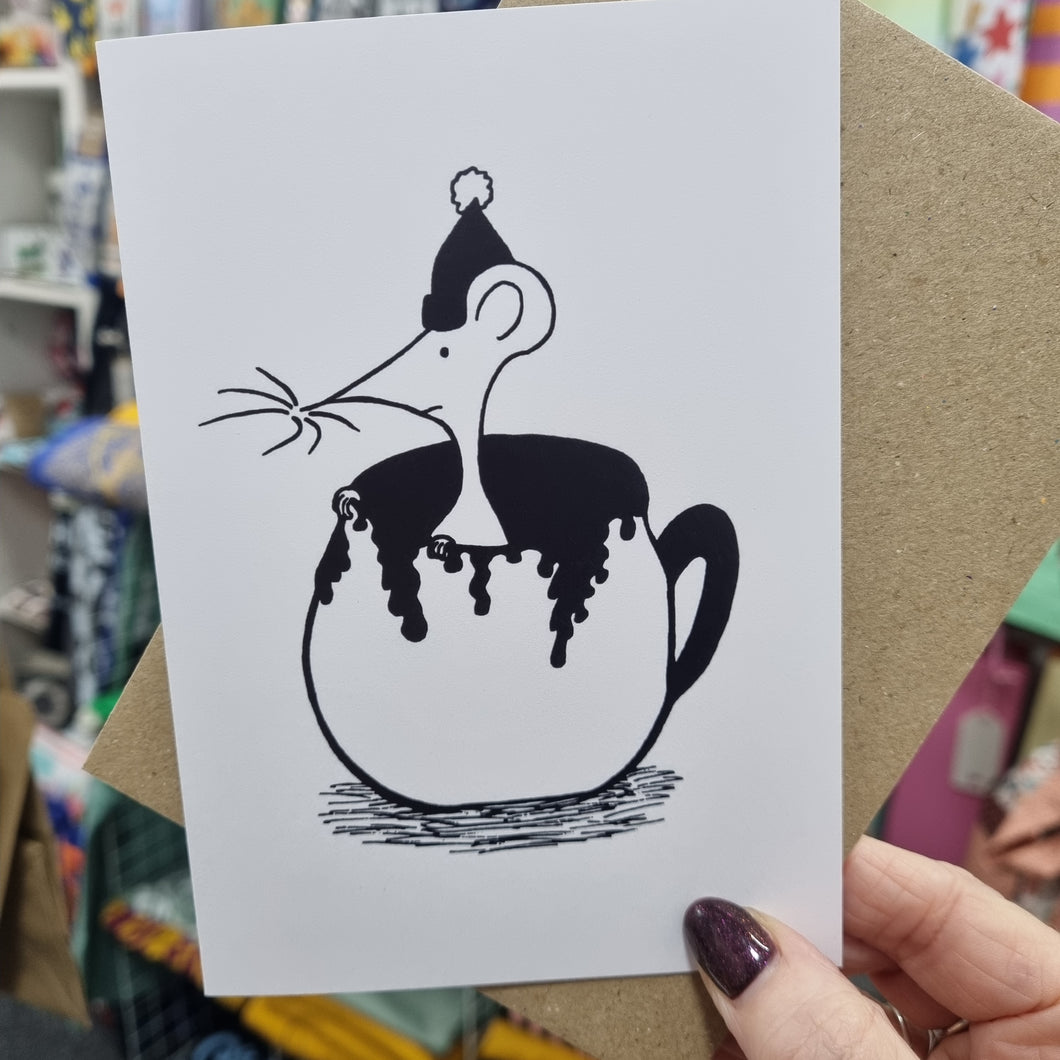 Greetings Card - Mouse in Treacle - Mouse and Snail