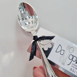 Baby Boy - stamped teaspoon - Dollop and Stir