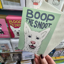 Load image into Gallery viewer, Boop the Snoot - Greetings Card - Two colours to choose - The Curious Pancake - Dogs
