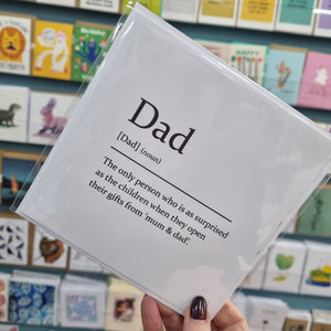 Sarcastic Dictionary Definition Card - Dad - The Crafty Little Fox