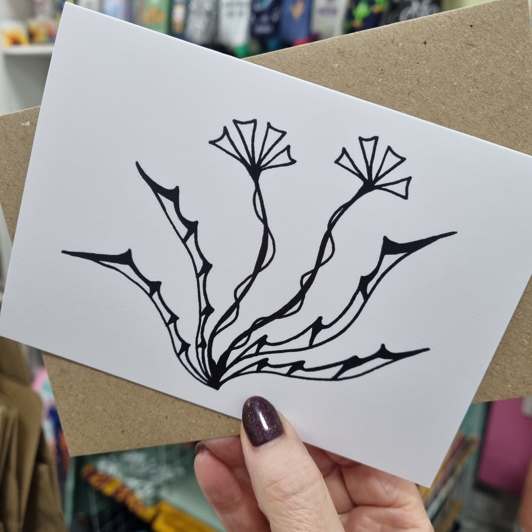 Greetings Card - Thistle - Mouse and Snail