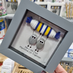 Leeds United Pebble Art Frame - Me And My Dad Marching On Together - Pebbled19 - Football Fans