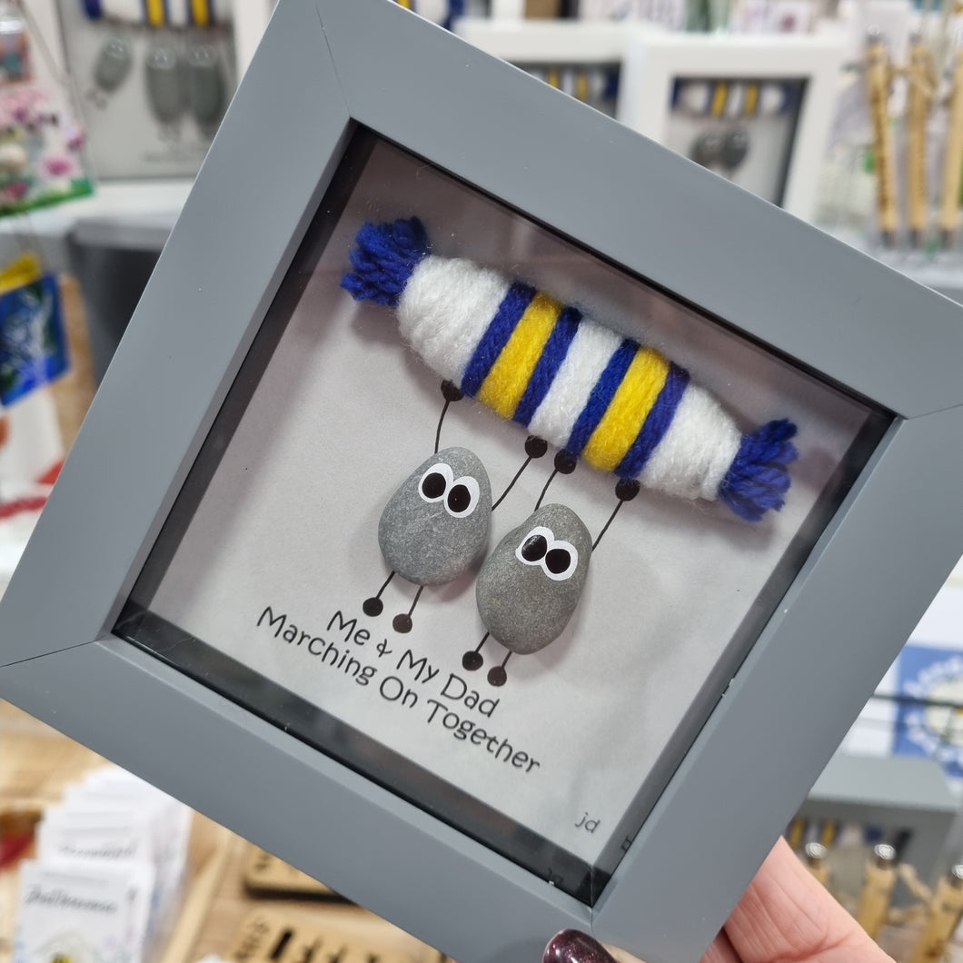 Leeds United Pebble Art Frame - Me And My Dad Marching On Together - Pebbled19 - Football Fans