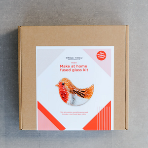 Make at Home Fused Glass Kit - Robin - DIY kit - Twice Fired