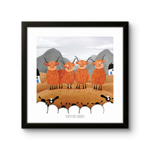 Print - Scottish Locals - Highland Cow Puns - Mervyn Tay Art