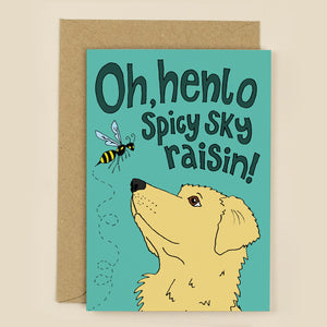 Spicy Sky Raisins - Greetings Card - The Curious Pancake - Dogs