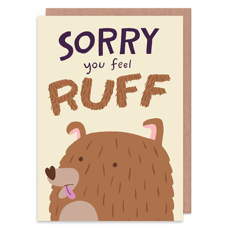 Sorry You Feel Ruff - greetings card - Whale and Bird
