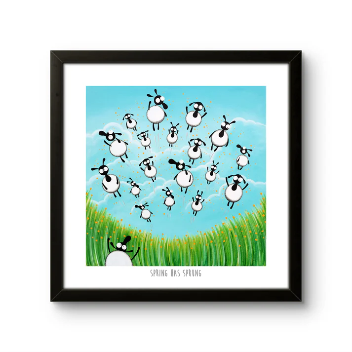 Print - Spring has Sprung - Sheep Puns - Mervyn Tay Art
